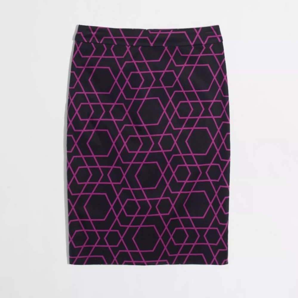 J. Crew geometric lines print skirt
